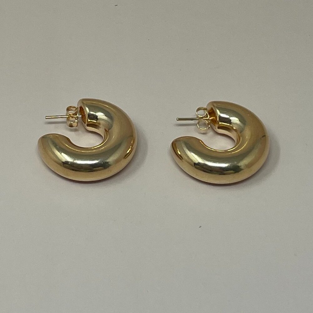 Natalie B Jewelry | Cole Puffy Hoop in Gold